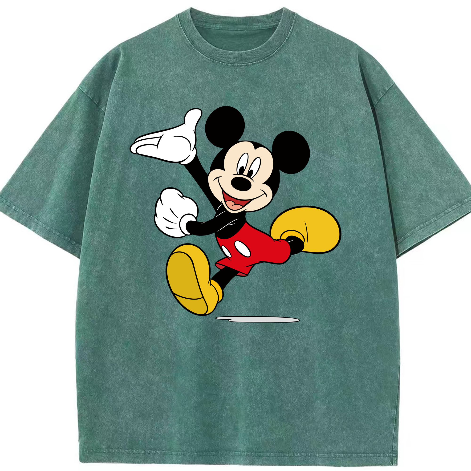 （画像用） ミッキーマウス Mickey Mouse 綿100% ヴィンテージ風 半袖Tシャツ（フロントプリント）
